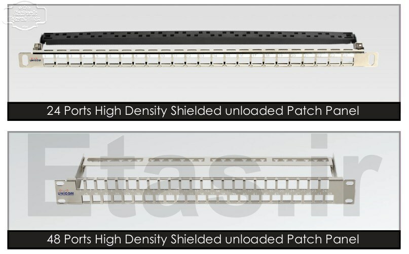 پچ پنل شیلد آنلودد یونیکام  Unicom High Density Shielded Unloaded Patch Panel, UC-PNL-HS